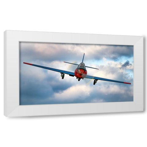 Flying in clouds White Modern Wood Framed Art Print by Wrobel, Piotr