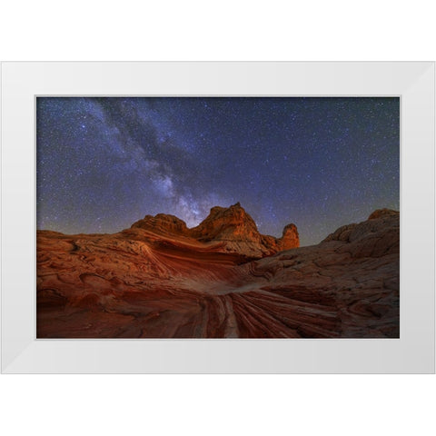White Pocket Under Milkway White Modern Wood Framed Art Print by pingwei pan, joy