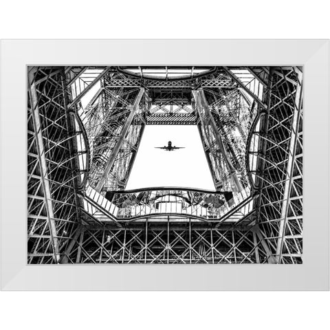 Paris Eifel White Modern Wood Framed Art Print by Philippe, Laruelle