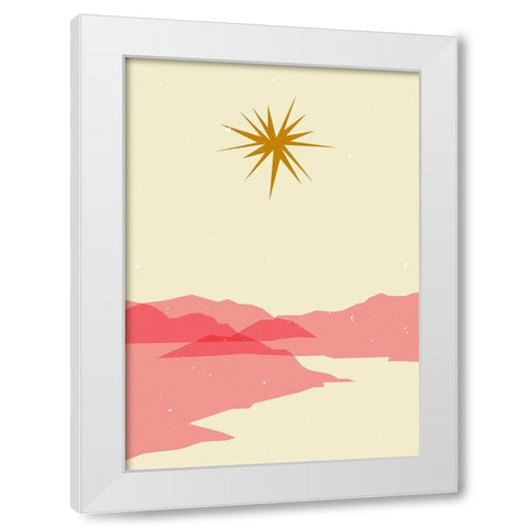 Sunny landscape White Modern Wood Framed Art Print by NKTN