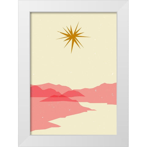 Sunny landscape White Modern Wood Framed Art Print by NKTN