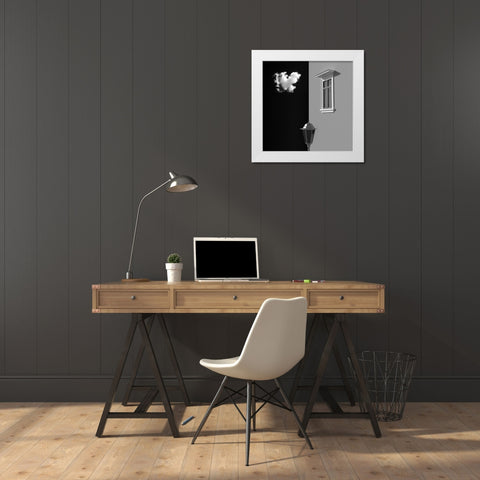 Half White Modern Wood Framed Art Print by Bunjamin (Abe), Antonyus