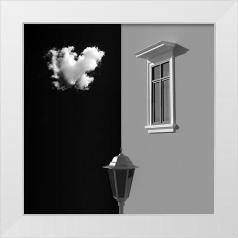 Half White Modern Wood Framed Art Print by Bunjamin (Abe), Antonyus