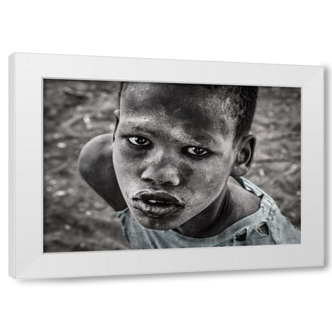 Mundari Child. White Modern Wood Framed Art Print by Inazio Kuesta, Joxe