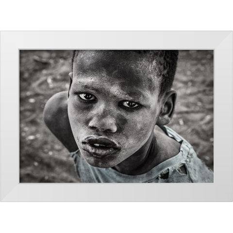 Mundari Child. White Modern Wood Framed Art Print by Inazio Kuesta, Joxe
