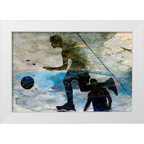 basketball_2 White Modern Wood Framed Art Print by Maglione, Raffaele