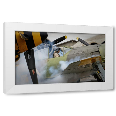 Engines White Modern Wood Framed Art Print by Mccleave, Thomas