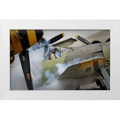 Engines White Modern Wood Framed Art Print by Mccleave, Thomas