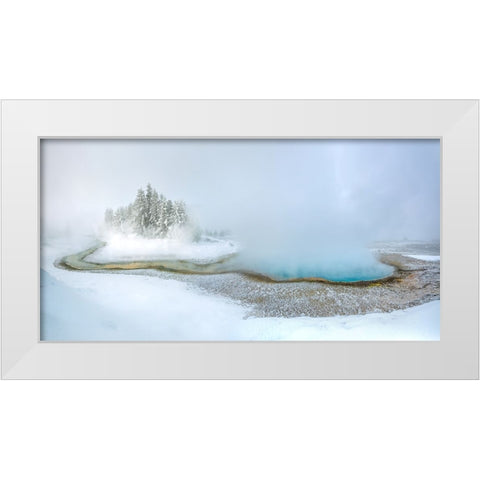 A Little Pearl Pond White Modern Wood Framed Art Print by Mao, Dianne