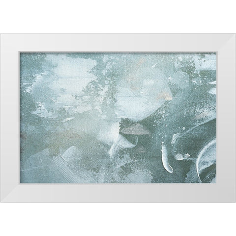 Green And White Acrylic No 3 White Modern Wood Framed Art Print by Uplusmestudio