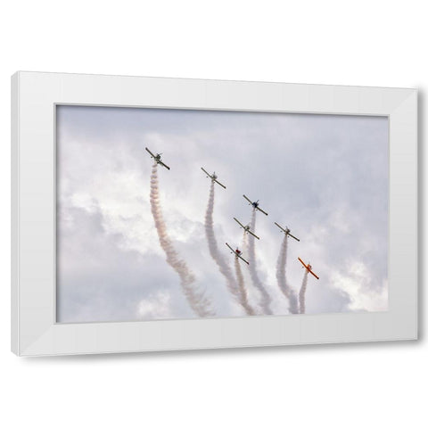 Friends flying. White Modern Wood Framed Art Print by Londal, Leif