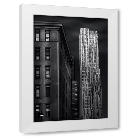 New York Streets White Modern Wood Framed Art Print by Garcia, Helena
