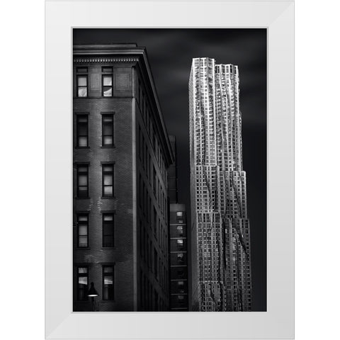 New York Streets White Modern Wood Framed Art Print by Garcia, Helena