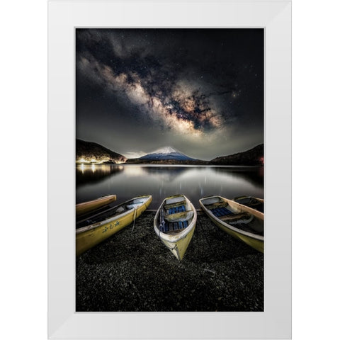 Milky Way on the Fuji White Modern Wood Framed Art Print by Suzuki, Daiki