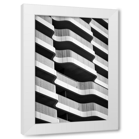 Curved II White Modern Wood Framed Art Print by Pfeiffer, Peter
