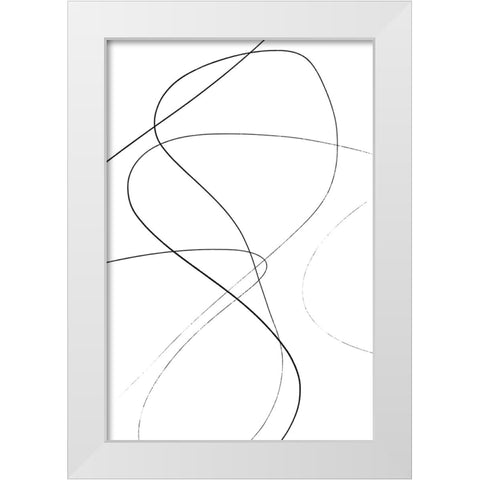 Loose Lines White Modern Wood Framed Art Print by Uplusmestudio