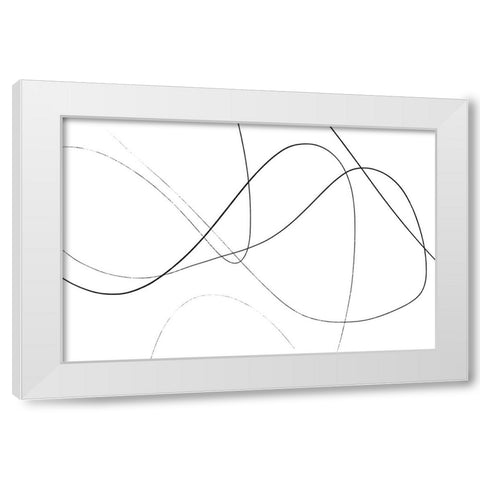 Loose Lines White Modern Wood Framed Art Print by Uplusmestudio