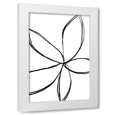Simple Flower White Modern Wood Framed Art Print by Uplusmestudio