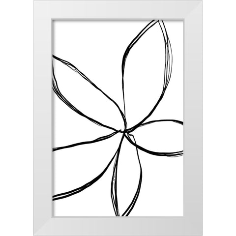 Simple Flower White Modern Wood Framed Art Print by Uplusmestudio