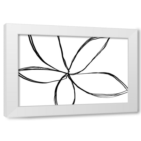 Simple Flower White Modern Wood Framed Art Print by Uplusmestudio