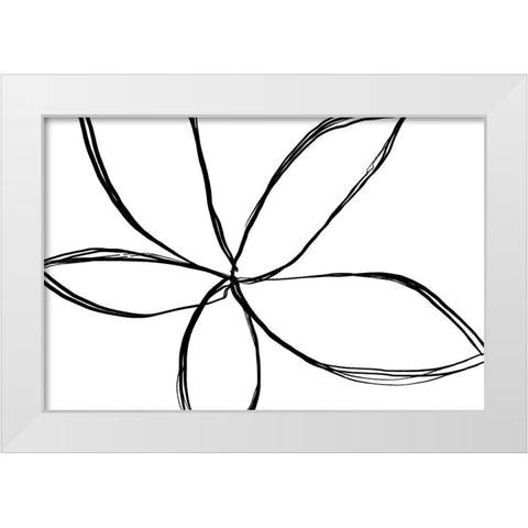 Simple Flower White Modern Wood Framed Art Print by Uplusmestudio