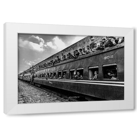 Untitled White Modern Wood Framed Art Print by Alam Khan, Rakibul