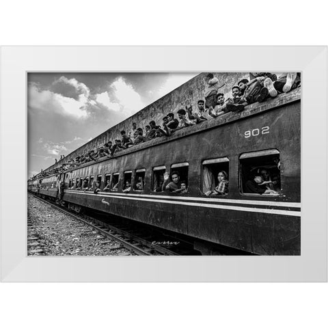 Untitled White Modern Wood Framed Art Print by Alam Khan, Rakibul