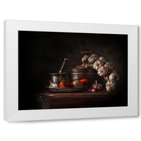 Daily White Modern Wood Framed Art Print by Perfoncio, Margareth