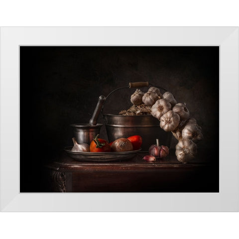 Daily White Modern Wood Framed Art Print by Perfoncio, Margareth