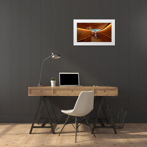 Stairs 2 White Modern Wood Framed Art Print by Zhou, Steven