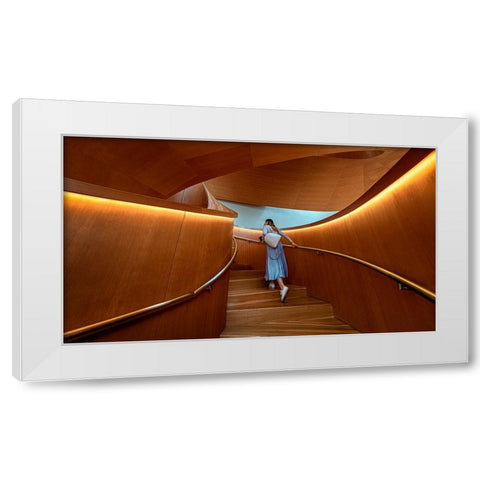 Stairs 2 White Modern Wood Framed Art Print by Zhou, Steven