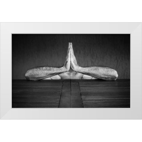 Self Portrait White Modern Wood Framed Art Print by Toniolo, Giorgio