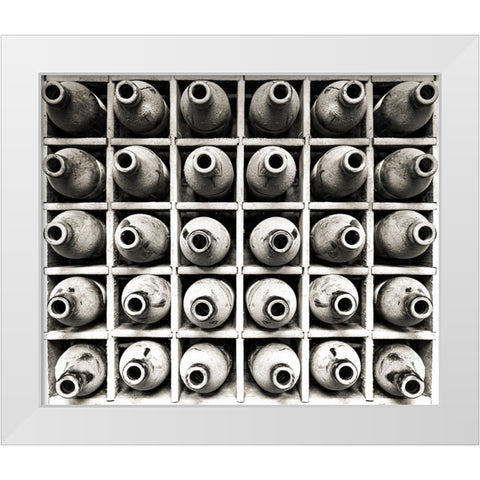 Bottles White Modern Wood Framed Art Print by Marcel, Christian