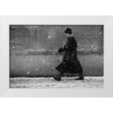 Winter Passengers White Modern Wood Framed Art Print by Gabor, Nicoleta