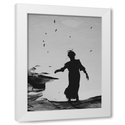 Beauty In Water White Modern Wood Framed Art Print by Lammakmak