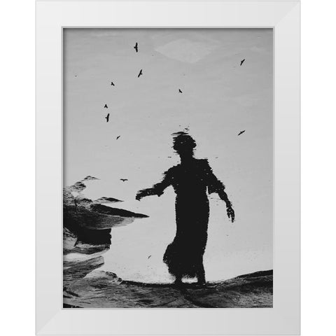 Beauty In Water White Modern Wood Framed Art Print by Lammakmak
