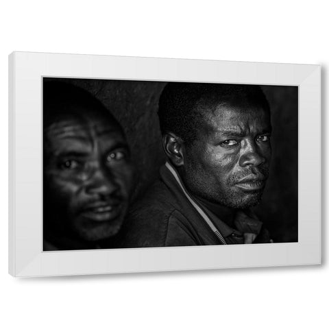 Ethiopian Men. White Modern Wood Framed Art Print by Inazio Kuesta, Joxe