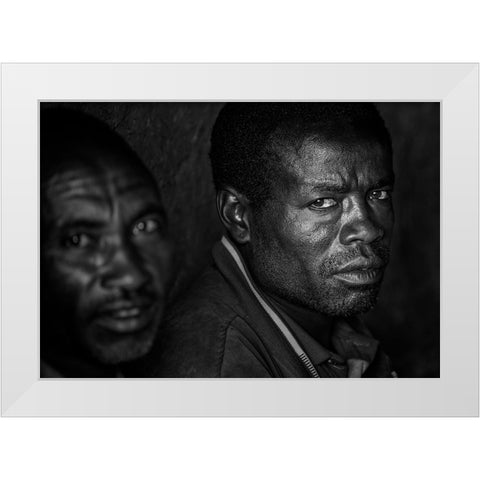 Ethiopian Men. White Modern Wood Framed Art Print by Inazio Kuesta, Joxe