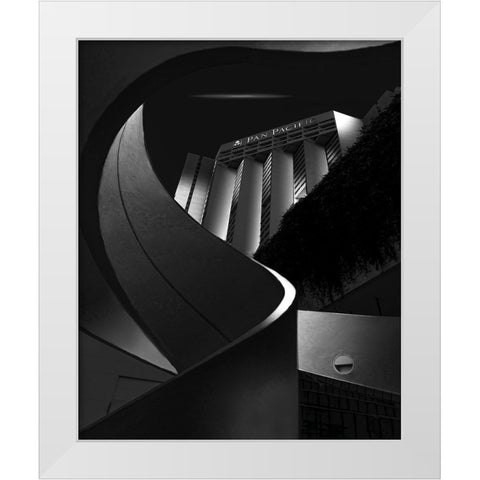Pan Pacific Nightview White Modern Wood Framed Art Print by Zeng, Jiahong