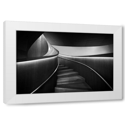 Stairs 3 White Modern Wood Framed Art Print by Zhou, Steven