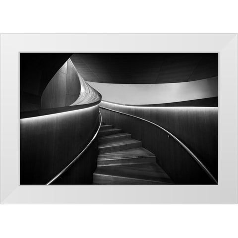 Stairs 3 White Modern Wood Framed Art Print by Zhou, Steven