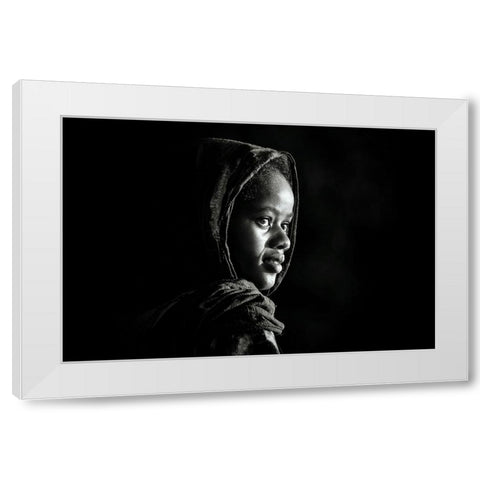 Sunset Portrait White Modern Wood Framed Art Print by Melesan, Serge