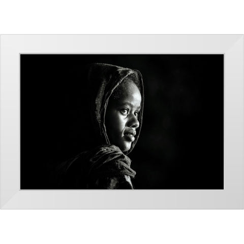 Sunset Portrait White Modern Wood Framed Art Print by Melesan, Serge