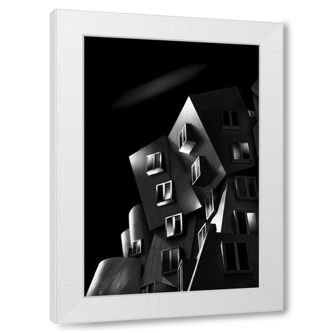 Stata Center White Modern Wood Framed Art Print by Thwaits, Yun
