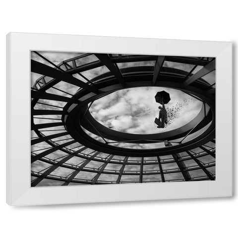 Arrival White Modern Wood Framed Art Print by Pan, Yi
