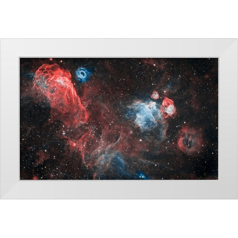 Dragon head Nebula White Modern Wood Framed Art Print by Chander, Vikas