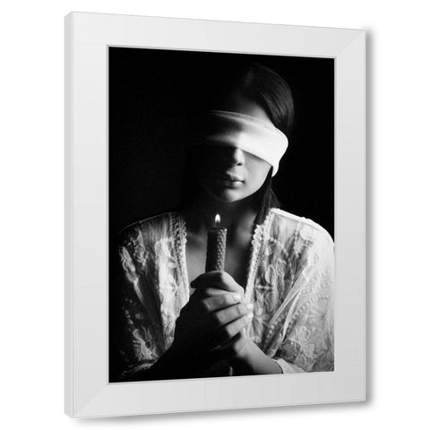 not see White Modern Wood Framed Art Print by Heydari, Amir