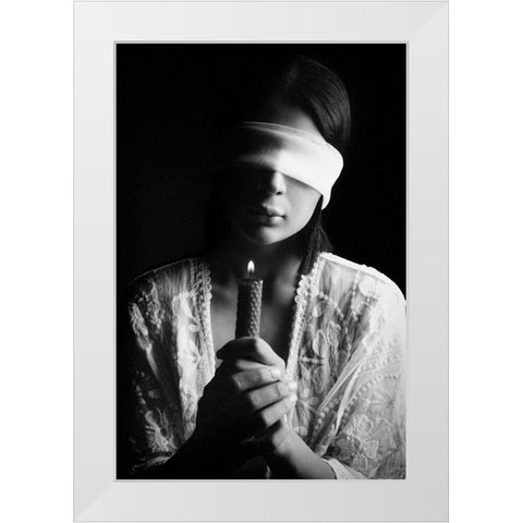 not see White Modern Wood Framed Art Print by Heydari, Amir