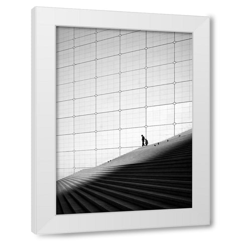 Silence White Modern Wood Framed Art Print by Ovidiu, Selaru