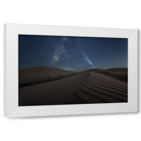 Light Up The Sky White Modern Wood Framed Art Print by Sulaiman Alshehhi, Ahmed